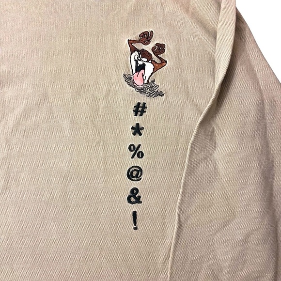 Tasmanian Devil Beige Long Sleeve Shirt Large - Picture 3 of 6